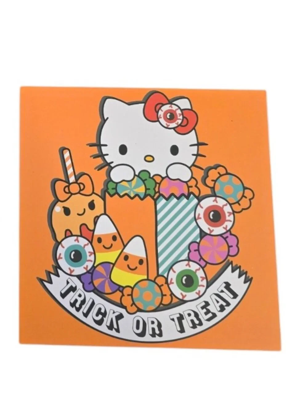 Hello Kitty Halloween Decor Bundle Trick Or Treat Pumpkin Wood Block Signs 2 Pc